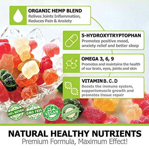 Hemp Gummies Premium Extract 30,000mg Natural Hemp Candy Suppleme...