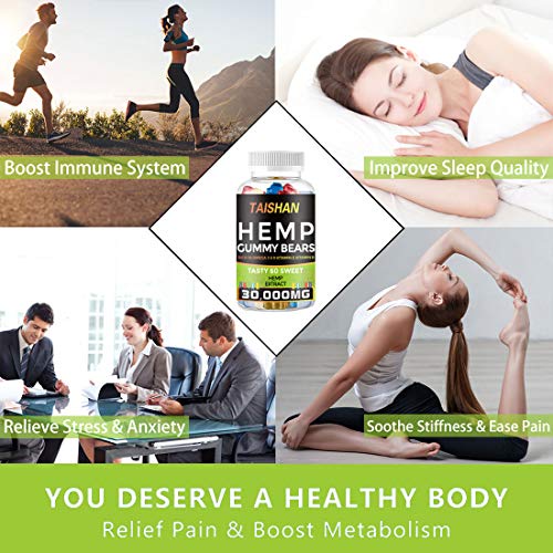 Hemp Gummies Premium Extract 30,000mg Natural Hemp Candy Suppleme...