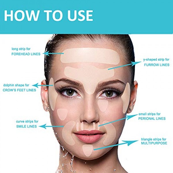 Facial Wrinkle Remover Strips, Set of 256pcs Facial Patches, Reus...