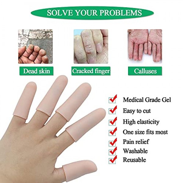20PCSGel Finger Sleeves,Finger Support,Silicones Finger Protect...
