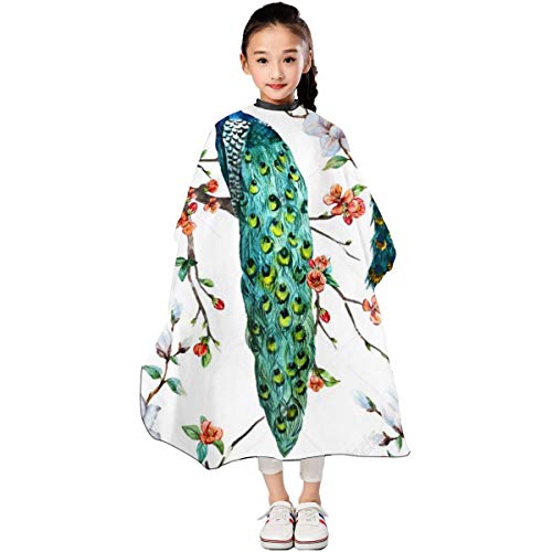 SLHFPX Cherry Blossom Peacock Lover Barber Cape Hair Cutting Cape...