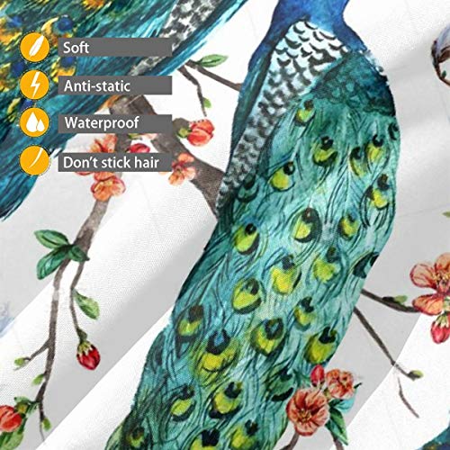 SLHFPX Cherry Blossom Peacock Lover Barber Cape Hair Cutting Cape...