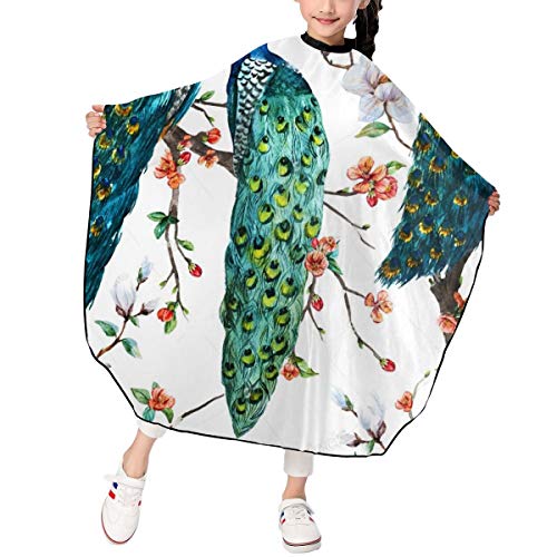 SLHFPX Cherry Blossom Peacock Lover Barber Cape Hair Cutting Cape...