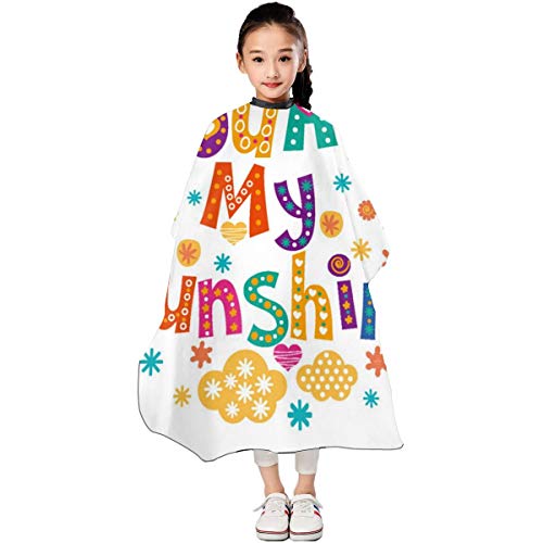 SLHFPX Cute English Font Barber Cape Hair Cutting Capes Hairdress...