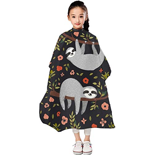 SLHFPX Funny Sloth Floral Barber Cape Hair Cutting Capes Hairdres...