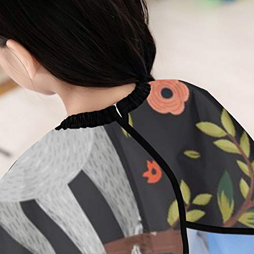 SLHFPX Funny Sloth Floral Barber Cape Hair Cutting Capes Hairdres...
