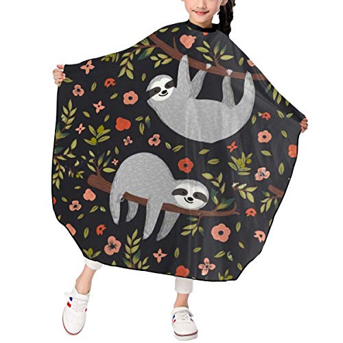 SLHFPX Funny Sloth Floral Barber Cape Hair Cutting Capes Hairdres...