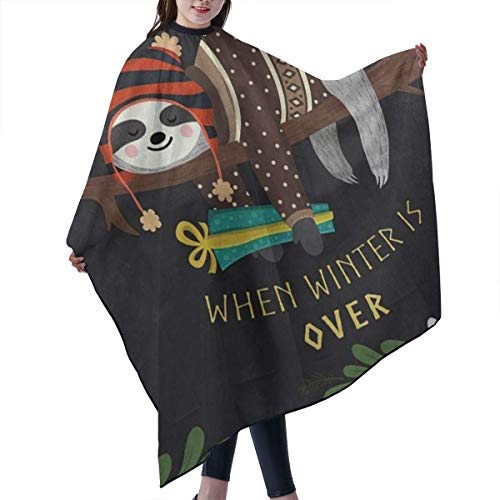 SLHFPX Professional Barber Cape Cute Sloth Hair Stylist Salon Cap...