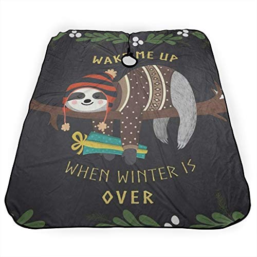 SLHFPX Professional Barber Cape Cute Sloth Hair Stylist Salon Cap...
