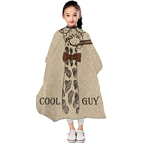 SLHFPX Vector Illustration Of Giraffe With Cigar Barber Cape Hair...