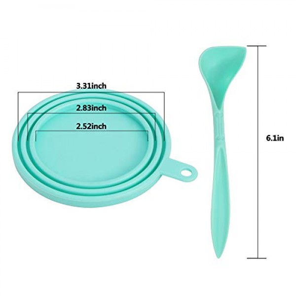 4 Pack Can Covers and 4 Pack Pet Spoons Set,Universal Silicone Ca...