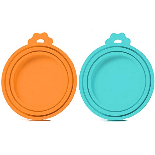 SLSON 2 Pack Pet Food Can Cover Universal Silicone Cat Dog Food C...