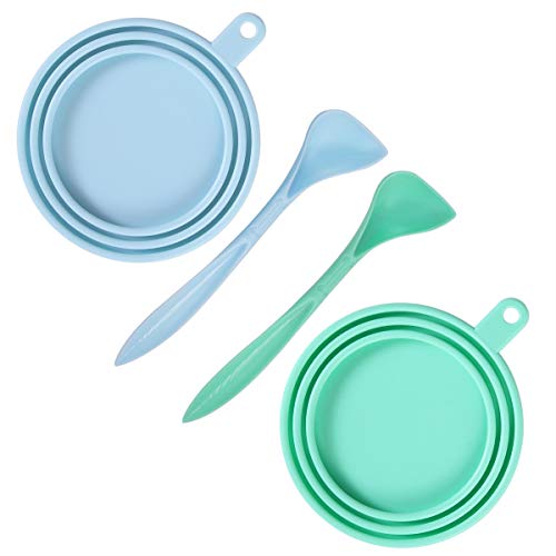 SLSON 2 Pack Pet Food Can Cover Universal Silicone Cat Dog Food C...