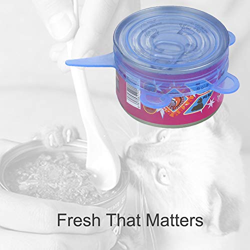 SLSON 6 Pack Pet Food Can Cover Stretchable 1 Fit 3 Universal Siz...