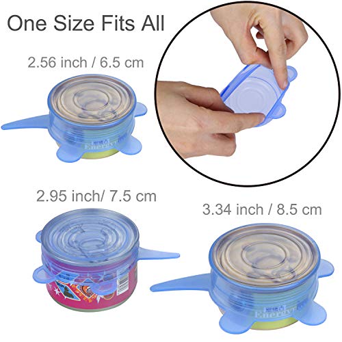 SLSON 6 Pack Pet Food Can Cover Stretchable 1 Fit 3 Universal Siz...