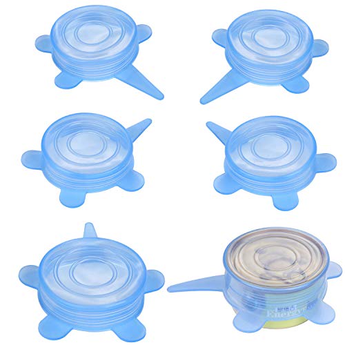SLSON 6 Pack Pet Food Can Cover Stretchable 1 Fit 3 Universal Siz...