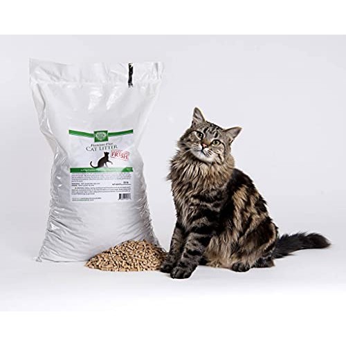 Small Pet Select Premium Pine Pelleted Cat Litter 25lb, Brown Pi...