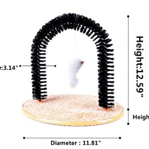SmartRICH Arch Pet Cat Self Groomer with Round Fleece Base, Cat T...