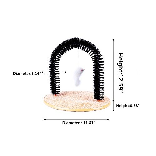 SmartRICH Arch Pet Cat Self Groomer with Round Fleece Base, Cat T...