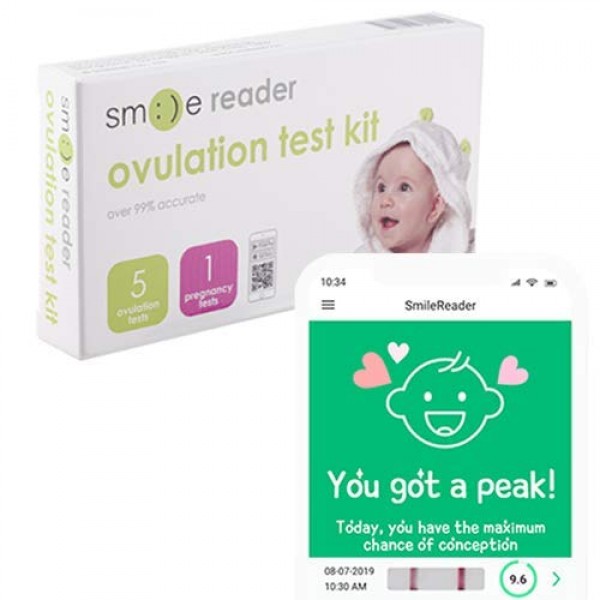 SmileReader Combo Kit of 5 Ovulation Tests and 1 Pregnancy Tests,...