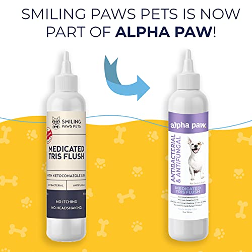 Smiling Paws Pets Medicated Ear Cleaner for Dogs & Cats - Gentle ...