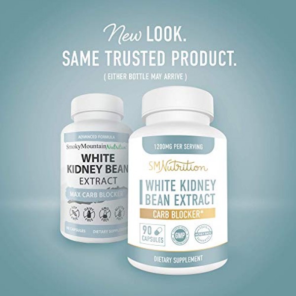 White Kidney Bean Carb Blocker 90 Caps, 45-Day Supply 100% Whit...