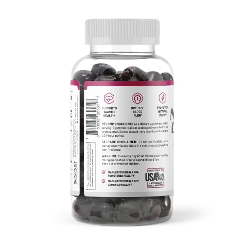 Snap Supplements Sugar Free Nitric Oxide Beet Root Gummies - Hear...