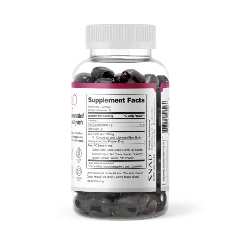 Snap Supplements Sugar Free Nitric Oxide Beet Root Gummies - Hear...
