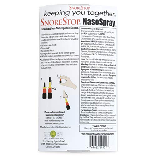 Snore Stop NasoSpray 60 Nasal Sprays Natural Anti-Snoring Solutio...