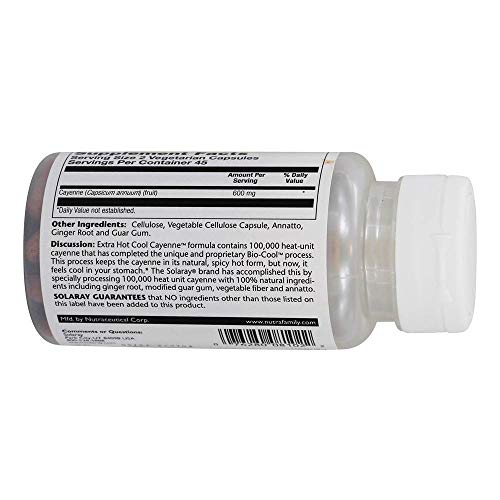 Solaray - Cool Cayenne Extra Hot - 90 Capsules