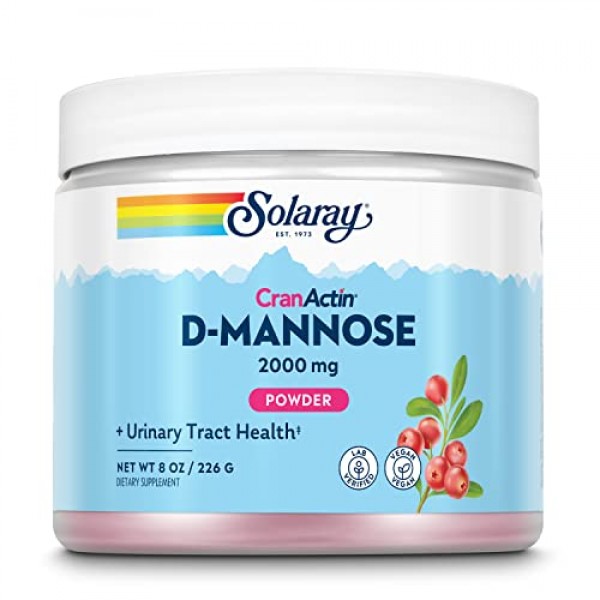 SOLARAY D-Mannose with CranActin Cranberry AF Extract Powder, 200...