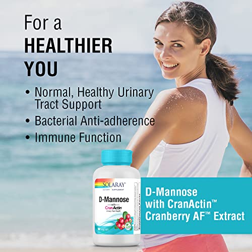 SOLARAY D-Mannose with CranActin Cranberry Supplement 400mg, Urin...
