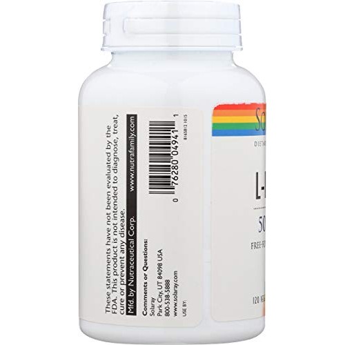 Solaray, L Lysine Free Form, 120 Capsules