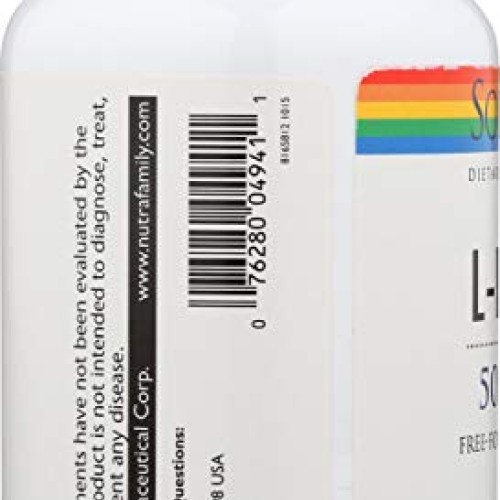 Solaray, L Lysine Free Form, 120 Capsules