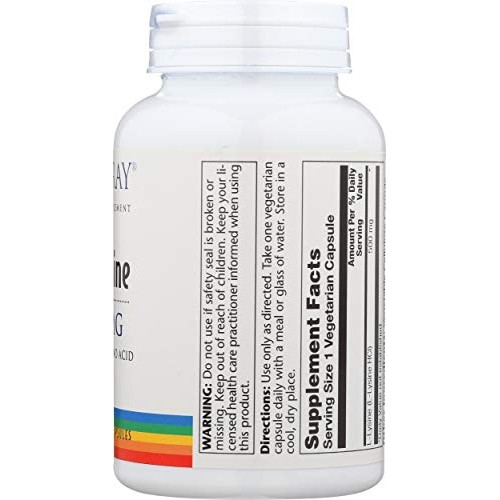 Solaray, L Lysine Free Form, 120 Capsules