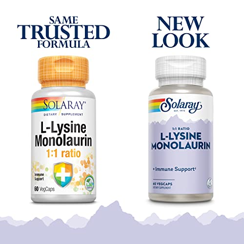 SOLARAY L-Lysine Monolaurin Immune Support Supplement, 1:1 Ratio ...