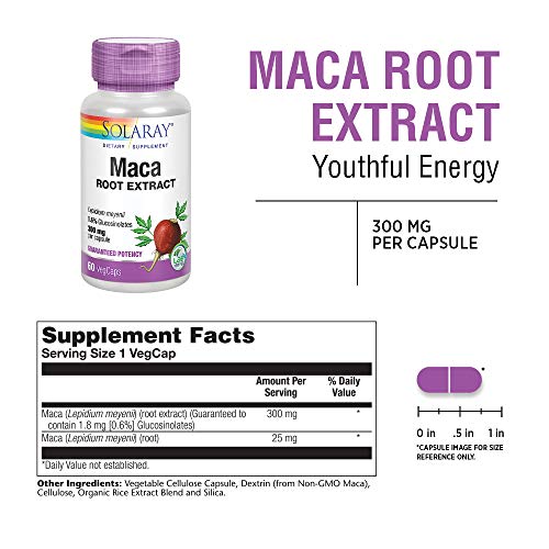 Solaray Maca Root Extract 300 mg | Healthy Balance, Energy, Vital...