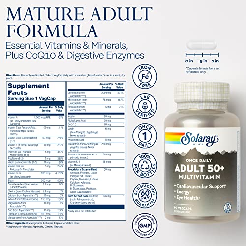 Solaray Once Daily Adult 50+ Complete Multivitamin for Women & Me...