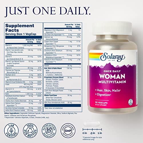 Solaray Once Daily Woman Multivitamin with Iron, Women’s Multivit...