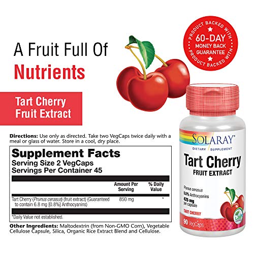SOLARAY Tart Cherry Fruit Extract 425mg | Supports Healthy Uric A...