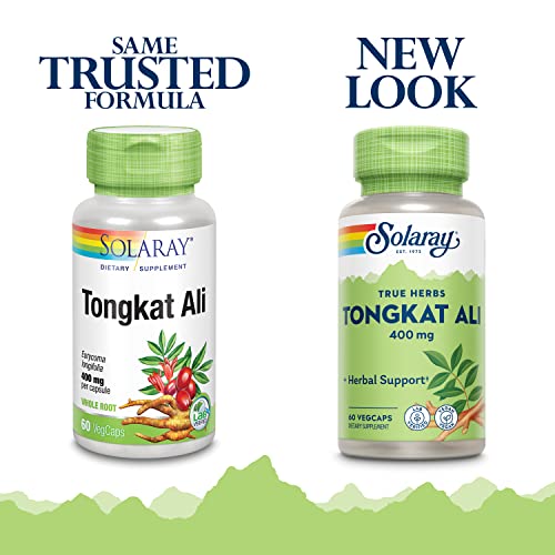 Solaray Tongkat Ali Root 400 mg VCapsules, 60 Count 2 Pack