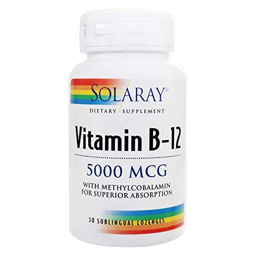 Solaray Vitamin B-12 5000mcg Lozenges | Natural Cherry Flavor | H...
