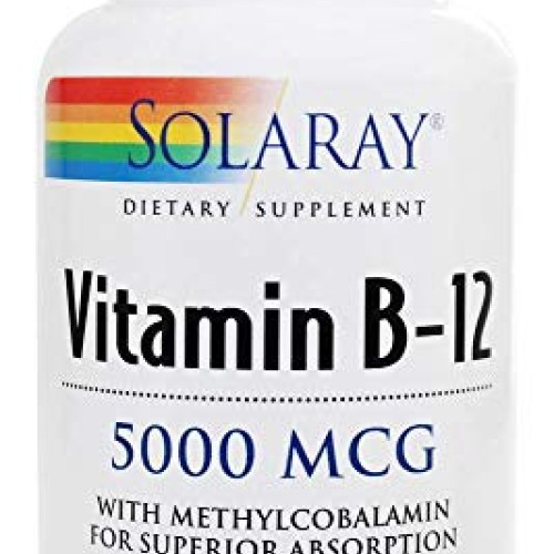 Solaray Vitamin B-12 5000mcg Lozenges | Natural Cherry Flavor | H...