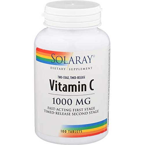 Solaray Vitamin C w/Rose Hips & Acerola | 1000mg | Two-Stage Time...
