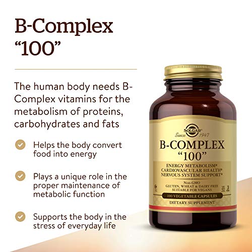 Solgar B-Complex 100, 100 Vegetable Capsules - Heart Health - N...