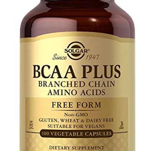 Solgar BCAA Plus, 100 Vegetable Capsules - Muscle & Exercise Supp...