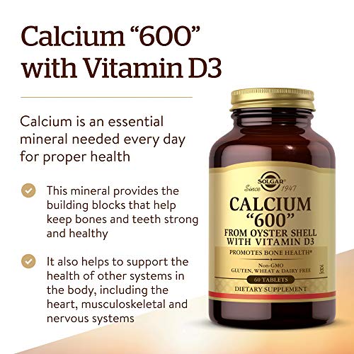 Solgar Calcium 600, 60 Tablets - Calcium from Oyster Shell with...