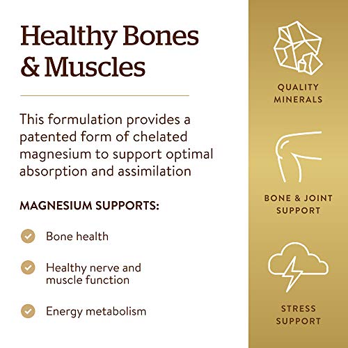 Solgar Chelated Magnesium, 250 Tablets - Supports Nerve & Muscle ...