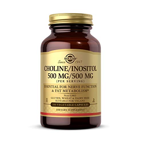 Solgar Choline/Inositol 500 mg/500 mg, 100 Vegetable Capsules - E...