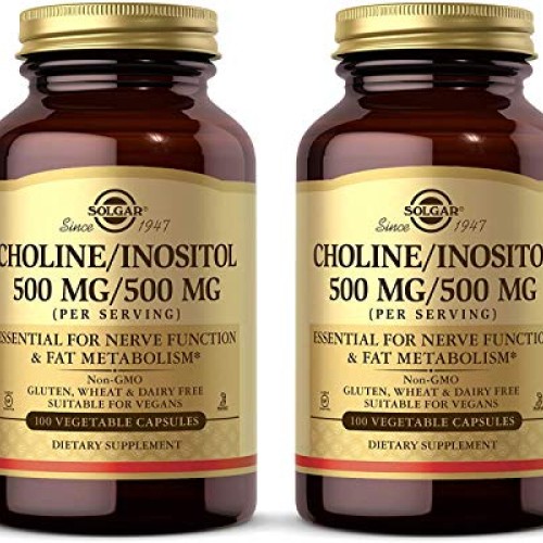 Solgar Choline/Inositol 500 mg/500 mg, 100 Vegetable Capsules - P...
